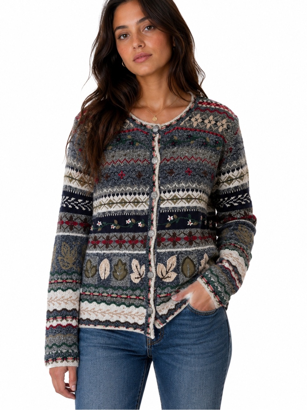Vintage Northern Reflections Fair Isle Cardigan Women’s Small Cottagecore